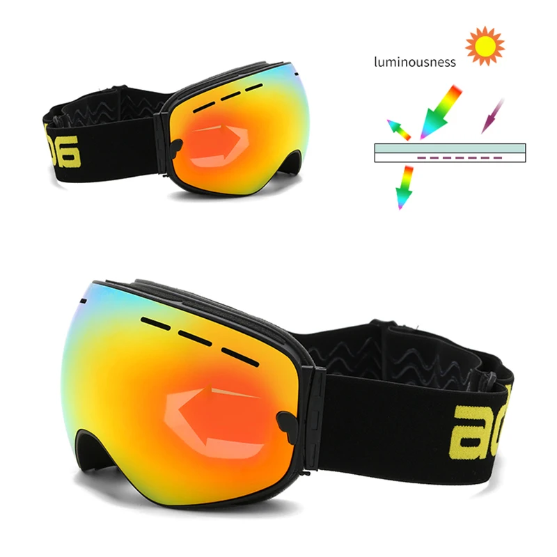 ACEXPNM Brand Ski Goggles Men Women Snowboard Goggles Glasses for Skiing UV400 Protection Snow Skiing Glasses Anti-fog Ski Mask