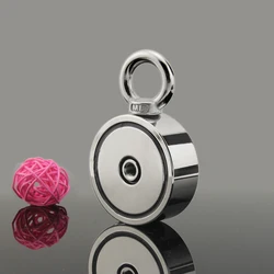 1pcs D48 - D75*25mm Strong Neodymium Magnet Double side Search magnet hook super power Salvage Fishing magnetic Stell Cup holder