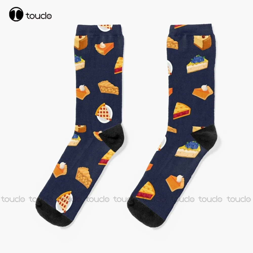 Sliced Pies Pies Pies | Thanksgiving | Sunday Dinner | Dinner Desserts  Socks White Soccer Socks Men Christmas New Year Gift