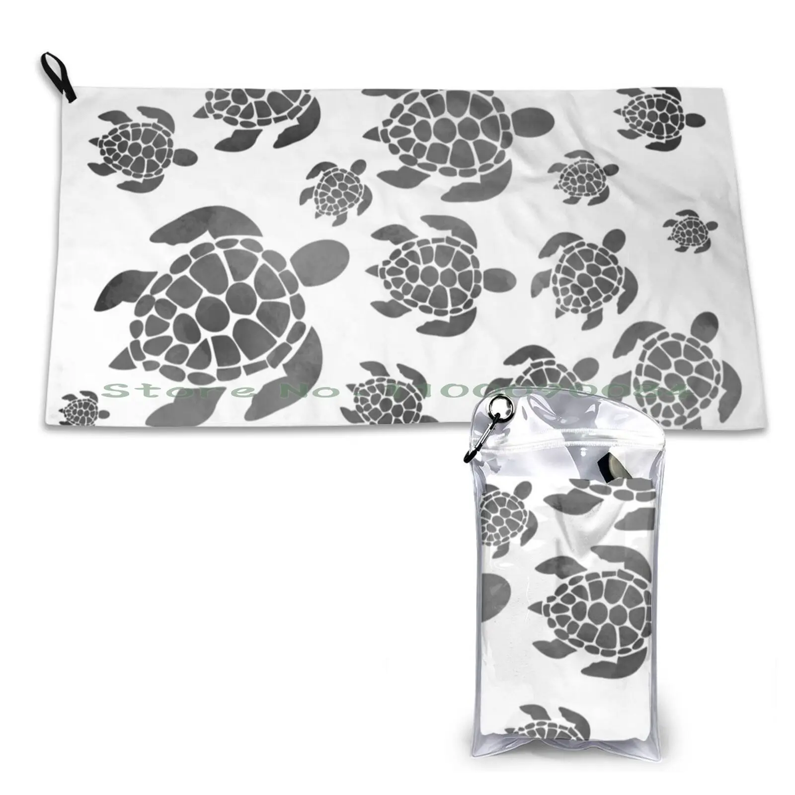 Watercolor Galaxy Turtles-Gray Quick Dry Towel Gym Sports Bath Portable Stayhome Stay Home Social Distancing Face Mask Pattern