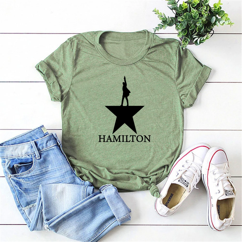 Golden Alexander Hamilton T-Shirt Broadway Musical Hamilton Shirt Rise Up Tee Gift for Fans Hipster Tops