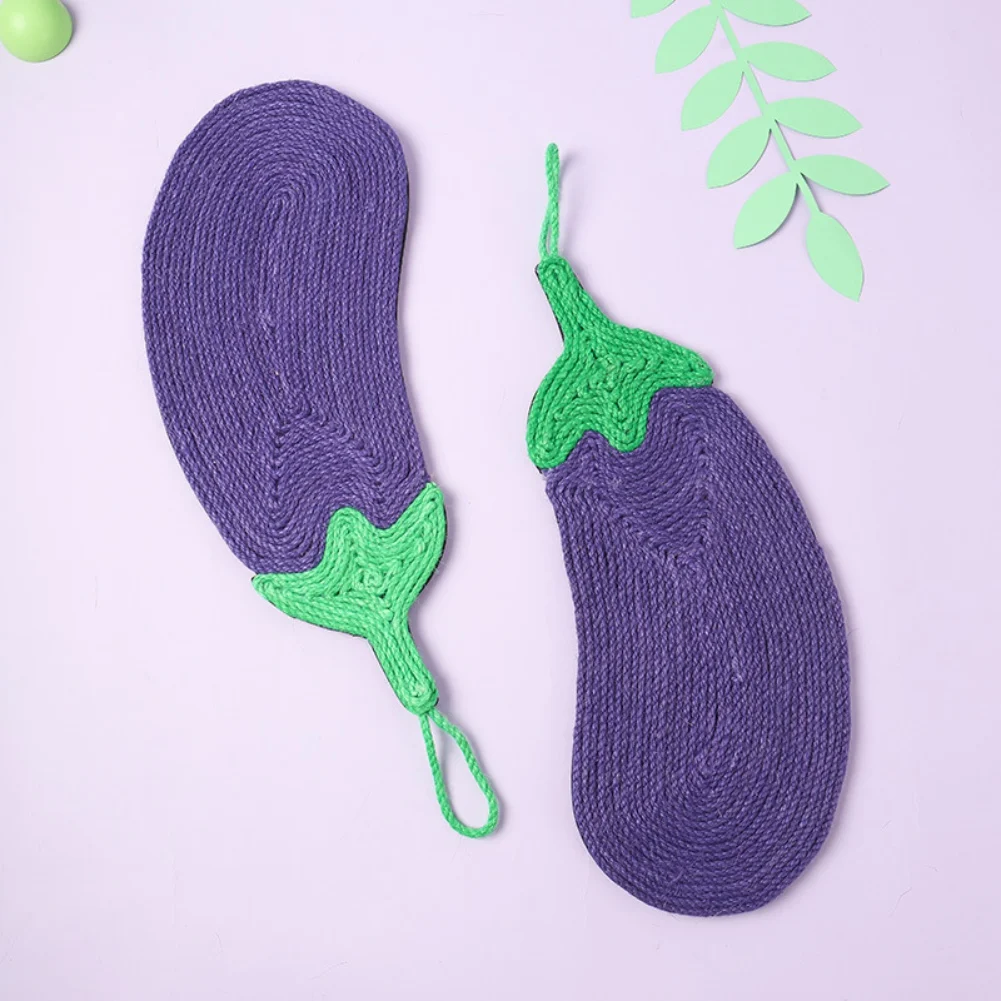 

Cute Eggplant Shape Cat Scratcher Sisal Mat Cat Scratch Pad Protection Chair Table Sofa Cat Furniture Toy Pets Supplies