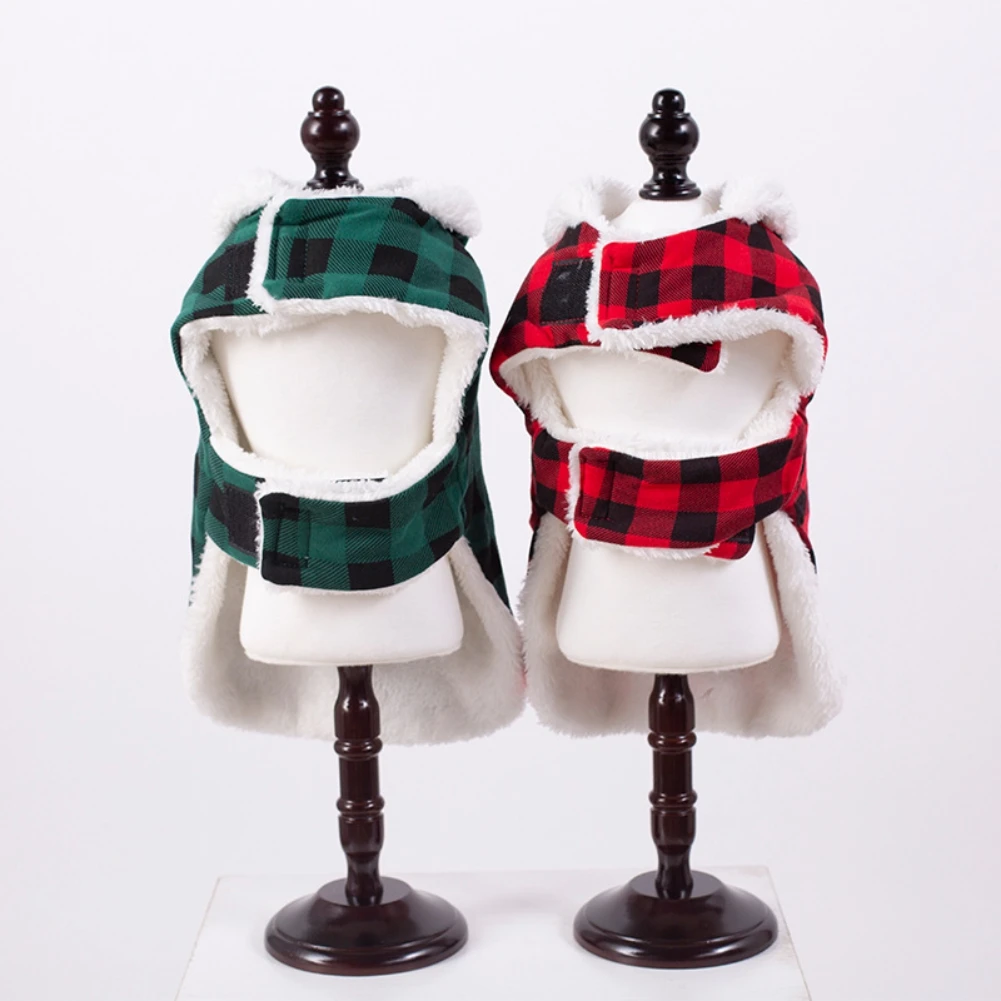 Dog Clothes British Classic Plaid Two-legged Coat Hooded Winter Warm Lamb Velvet Jacket New Style