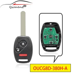 QWMEND for Honda Key OUCG8D-380H-A Remote Car Key for Honda Accord Fit Civic Odyssey 2003-2007 313.8Mhz ID46 Chip 2+1 Buttons