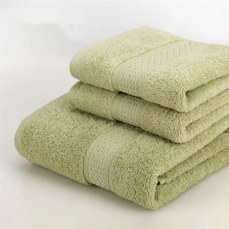 Fashion Hotel Towel Sets 3 Pieces Each Set Towel Combed Cotton Adult Bath Towel Hand Towel Sets 140x70cm 74x33cm 17 Colors