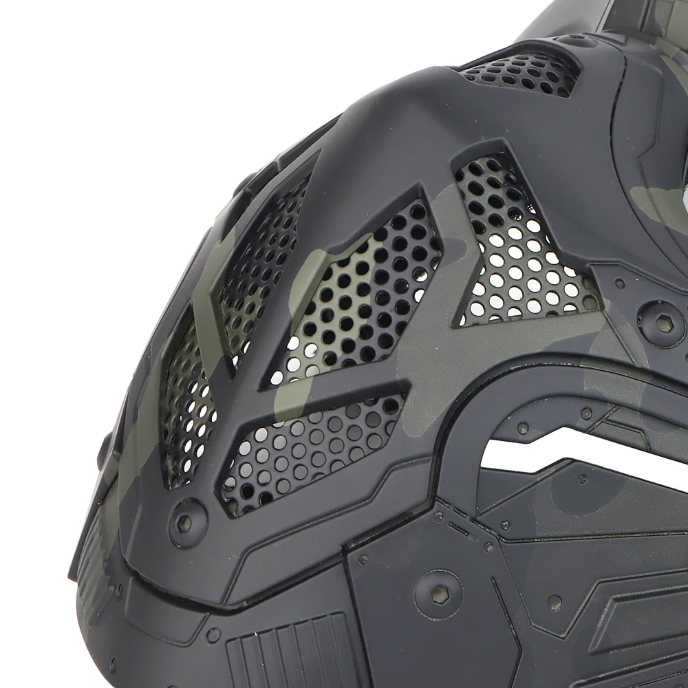 DulMilitary Airsoft Full Face Mask, Sunker, Paintball, Sauna, Buccal, Facial Protective, Equipment, Accessrespiration