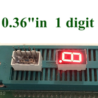 20PCS/LOT 0.36 inch 1 Bit 7 Segment red LED Display Digital Tube Plastic Metal Common cathode(Nixie tube)