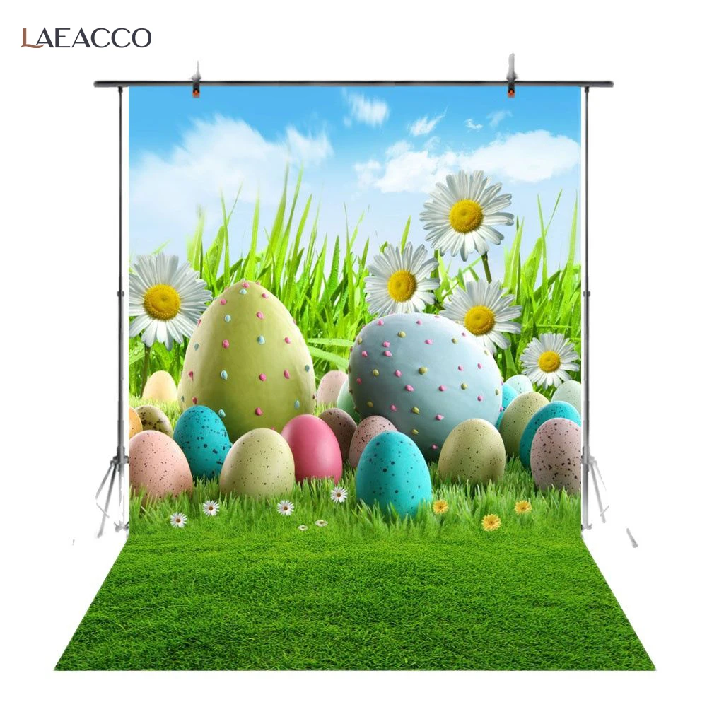 Laeacco Green Cartoon Fantasy Spring Meadow Backdrops Baby Portrait Natural Scenic Photography Backdrops for Photo Studio