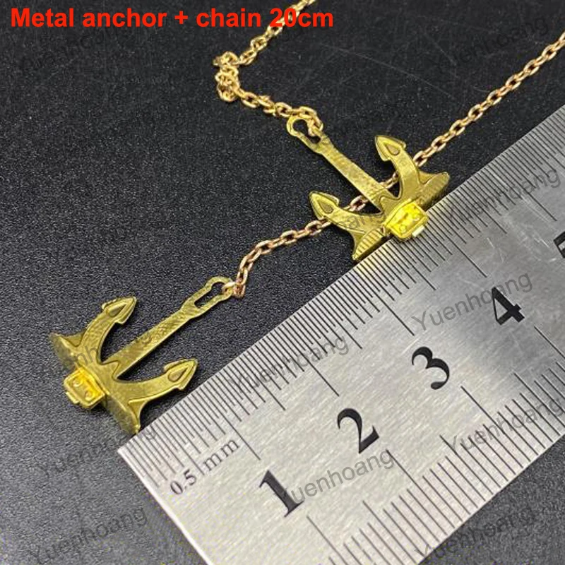 2 قطعة مرساة بحرية معدنية الإبحار الملاحة محاكاة تجميعها مرساة مع سلاسل 20 سنتيمتر ل RC 1:200 حربية عارض قوارب