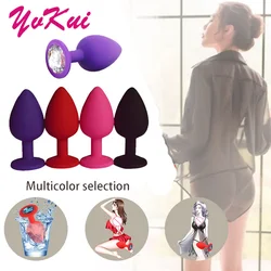 YuKui-tapón Anal de silicona para mujeres y parejas, productos sexuales de diferentes tamaños, consolador, vibrador, productos para adultos, 3 uds.