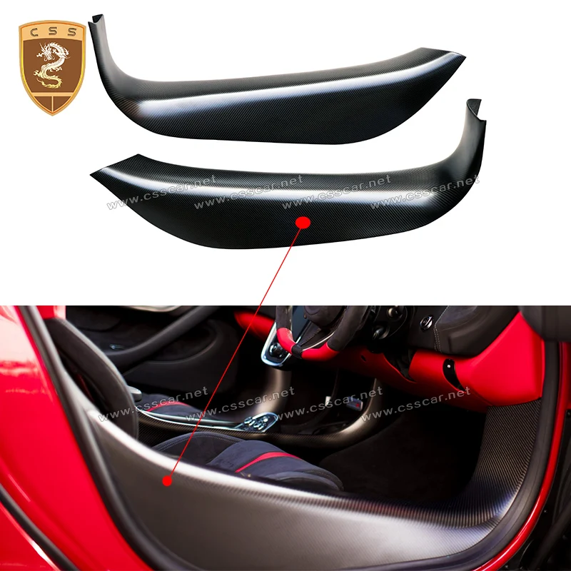 For McLaren 540C 570S Carbon Fiber Side Door Sill Welcome CF Pedals Plate Guards Dry Carbon welcome pedal DOOR SILLS