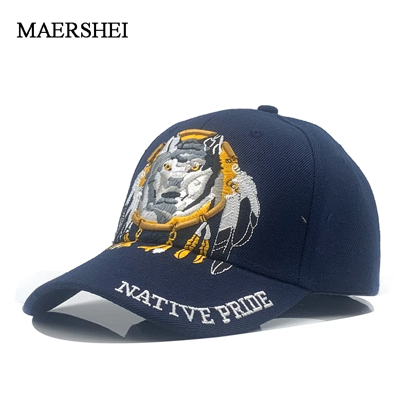 Hot Fish Bone Men\'s Baseball Cap Women\'s Snapback Wolf Head Embroidery Dad Hat Trucker gorra Summer Fisher Brand Men Cap