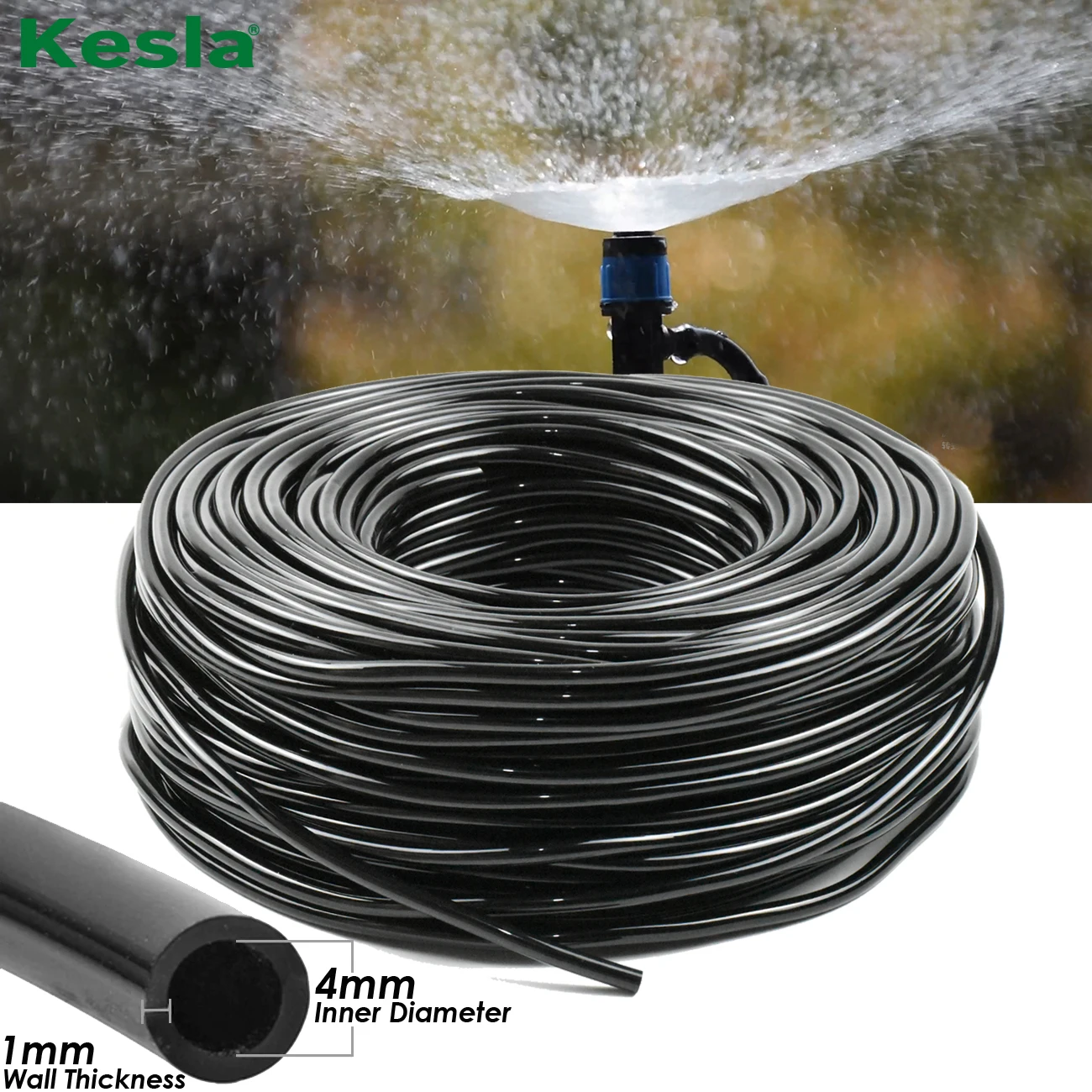 KESLA 10m/15/20m/25m/30m Watering Hose 4/7 mm Garden Drip Pipe PVC Hose Watering Irrigation System for Greenhouses Balcony Yard