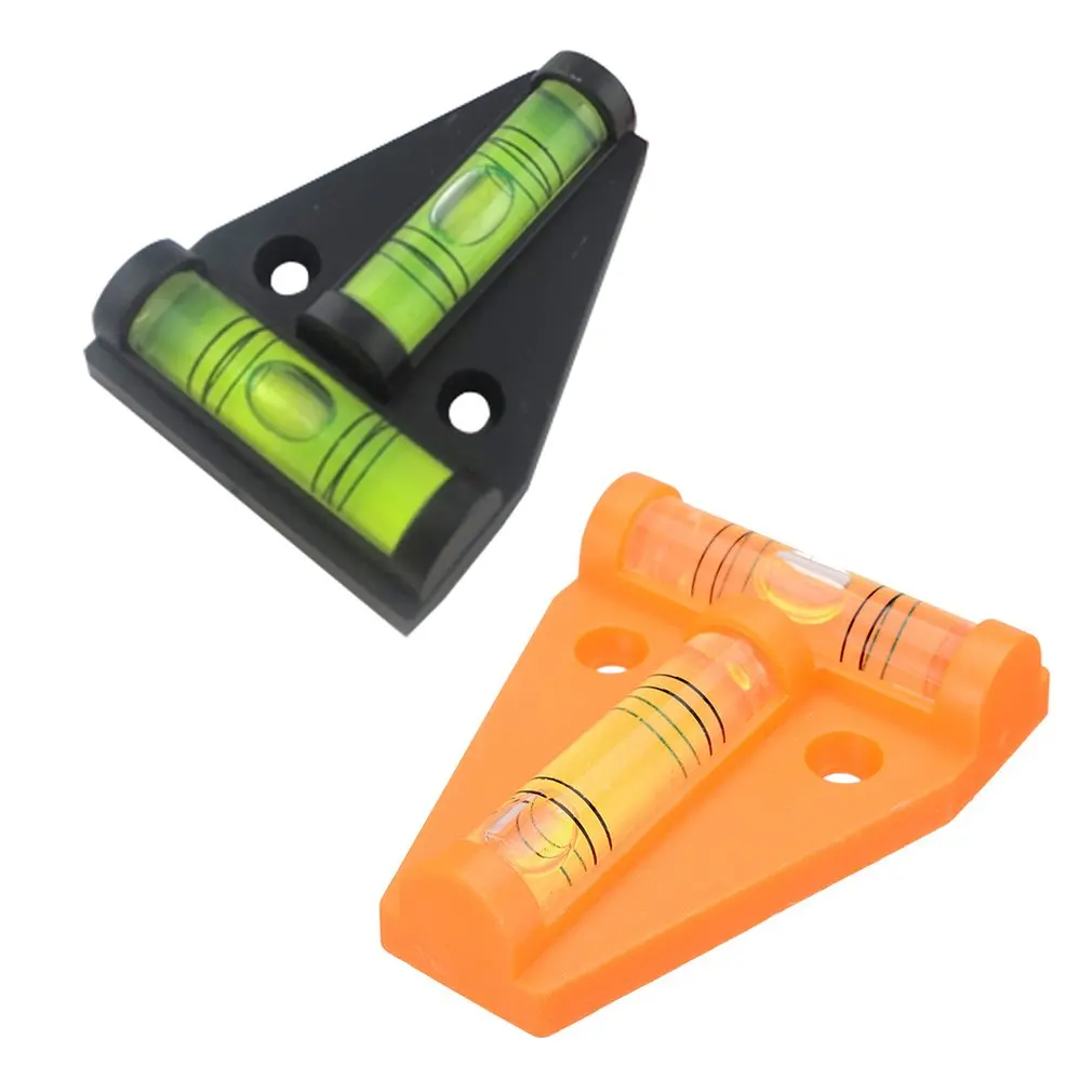 Mini herramientas de medición de nivel de burbuja en forma de T, instrumento de medición de plástico con carcasa de burbuja de nivel Triangular, 1 unidad