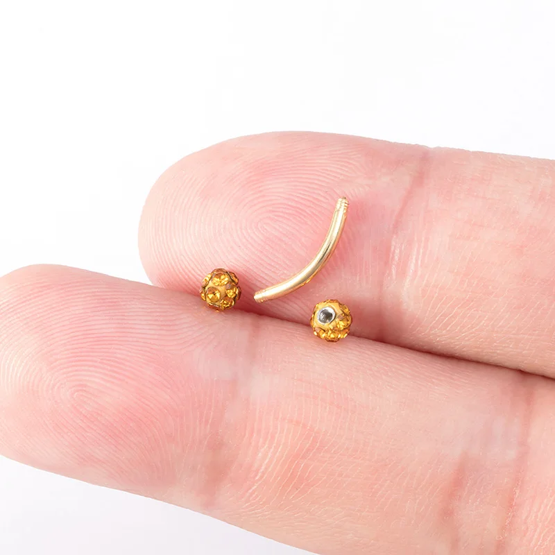 Bling Curved Barbell Eyebrow Rings Piercing