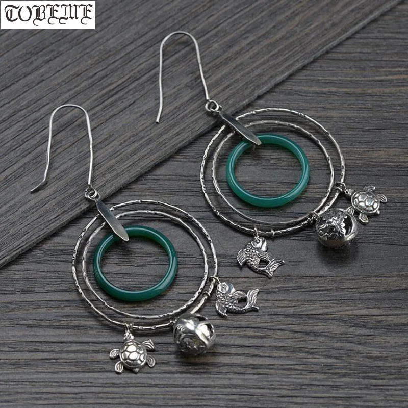 

Handcrafted 100% 925 Silver Good Luck Women Earrings 925 Sterling Tibetan Lucky Knot Earrings Silver Bohemia Drop Earrings