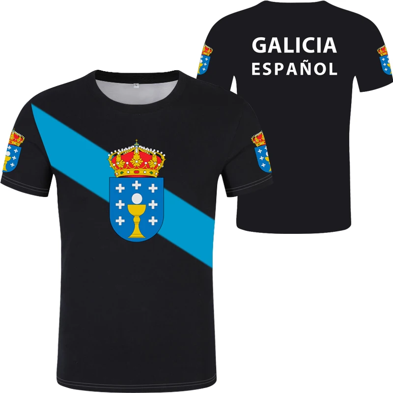 GALICIA t-shirt print flag word Ourense a coruna santiago de compostela Boy Girl Tops youth Street short sleeve T-shirt