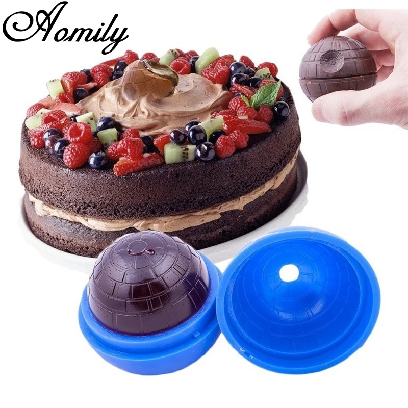 Aomily 3D Planet Shaped Silicone Chocolate Ice Lattice Soap Mould Candy Fondant Cake Mould Silicone Chocolate Cookies DIY Mold