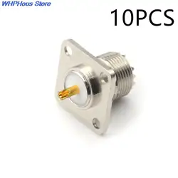 10/5/1PCS UHF Female SO-239 4 Hole Jack Square Shape Solder Cup Coax Connector for Radio Video Female UHF Panel Mount SO239