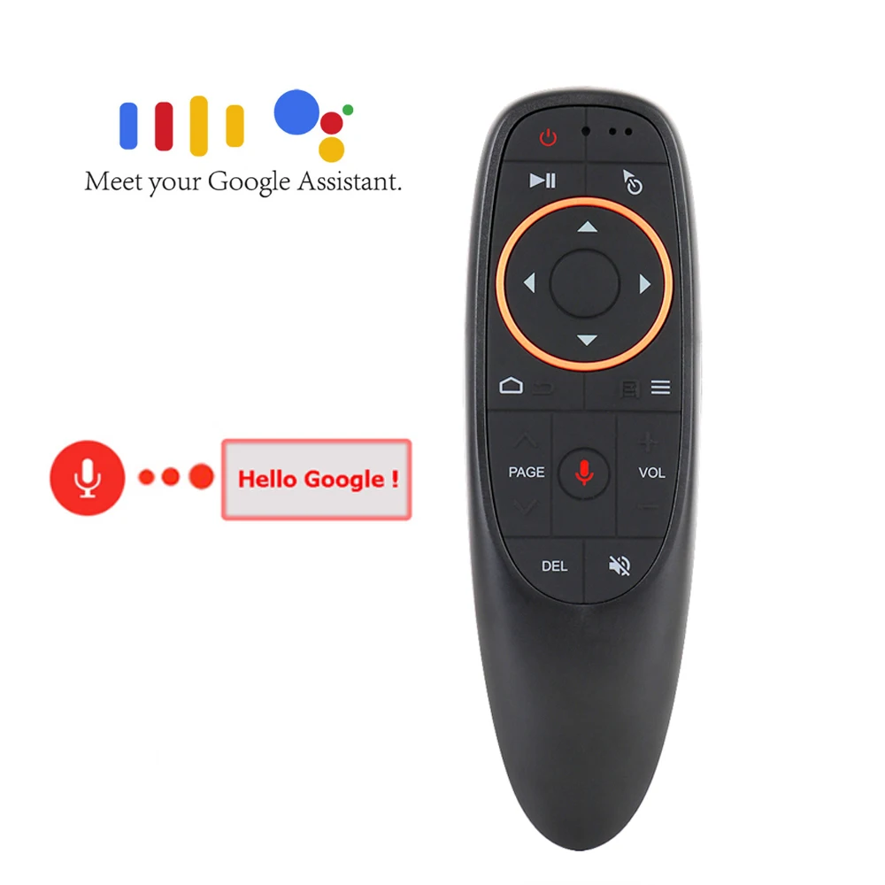 Mando a distancia G10s para caja Android tv, dispositivo retroiluminado de 2,4G, inalámbrico, Air Mouse, micrófono, giroscopio, aprendizaje IR, H96 Max, X96air