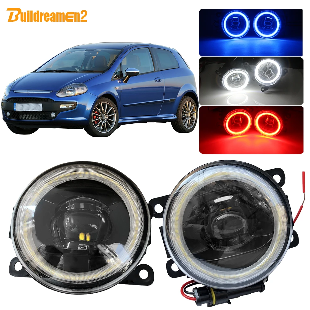 

Buildreamen2 Car 4000LM H11 LED Fog Light Lens Angel Eye Daytime Running Light DRL 12V For Fiat Punto Evo 2009 2010 2011 2012