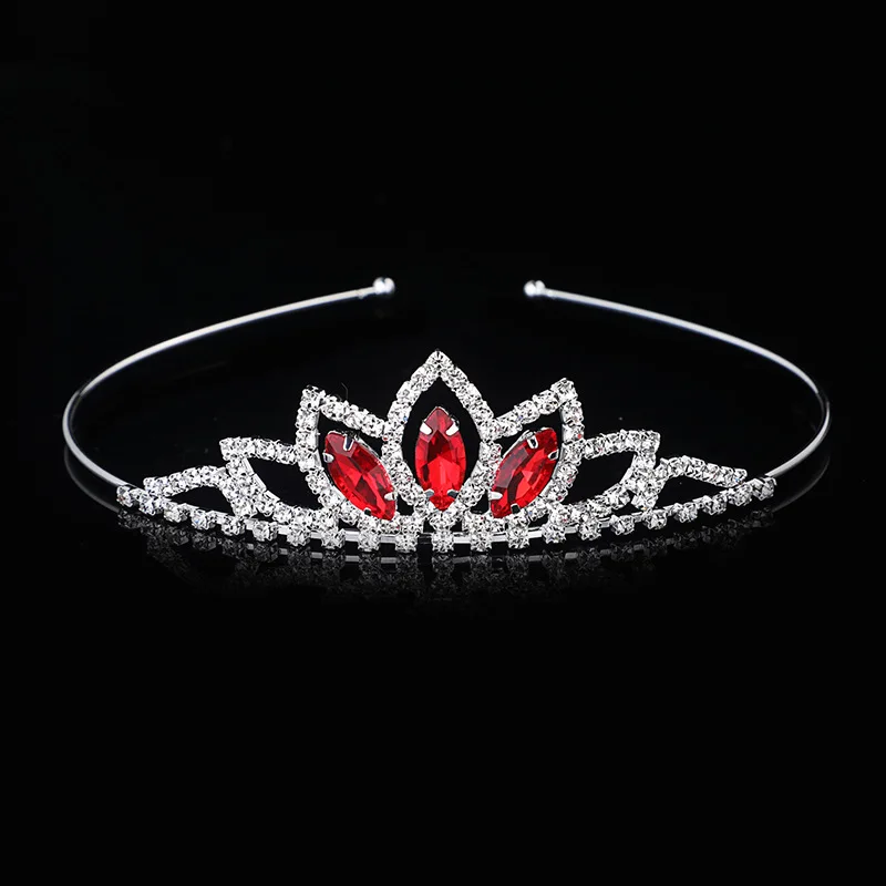 AINAMEISI Crystal Glass Crown Headband Children Girl Princess Crown Headdress Wedding Hair Accessories Party Gifts