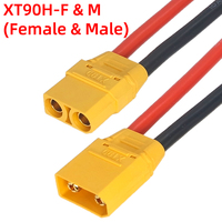 Amass XT90 Cable Connector Male Female XT90H Plug with Sheath Cover 12AWG 10AWG Silicon Wire for RC Lipo Battery FPV Drone