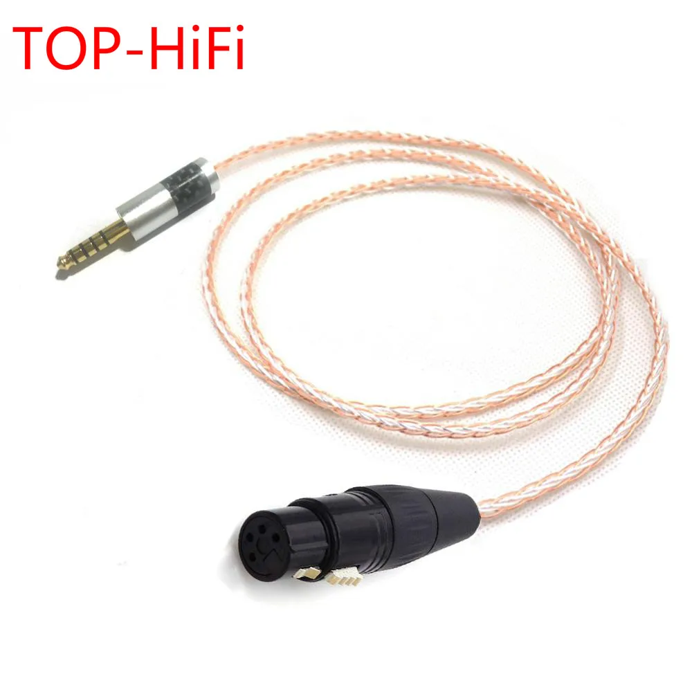 TOP-HiFi 7N OCC Silver Plated 4.4mm Balanced Male to 4-Pin XLR Balanced Female Connect Audio Adapter Cable