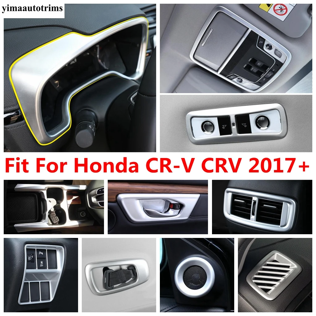 

Dashboard Frame / Rear Box AC Air Vent / Water Cup / Pillar A Speaker Cover Trim ABS Accessories For Honda CR-V CRV 2017 - 2020