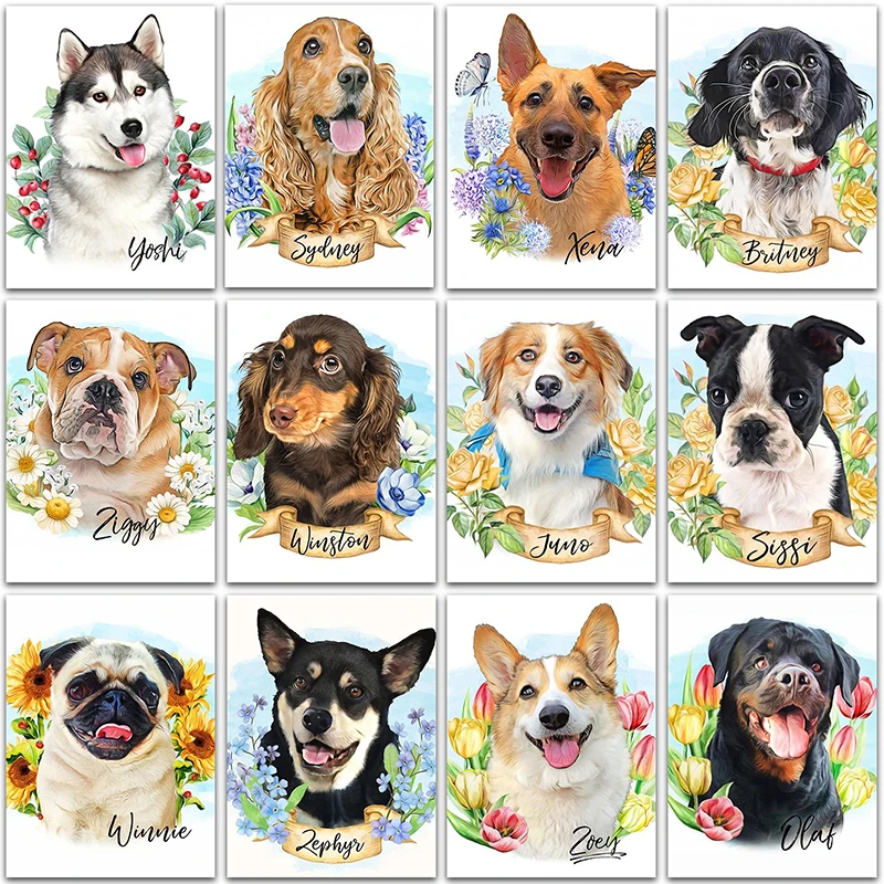 5D Diamond Painting Set Animals Dog Poodle Bulldog Cartoon Husky home decor Kit Full Square&Round embroidery mosaic Cross stitch