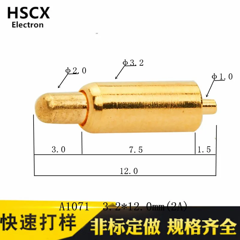 

Pogo Pin Test Pin Pogopin Connector Signal Pin Charging Contact Pin High Current Thimble PCB Spring Probe A1071