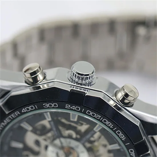 HOT！New Arrival Mens Watch Hand-Winding Skeleton Automatic Mechanical Stainless Steel Sport Wrist Watch Wholesale Dropshipping