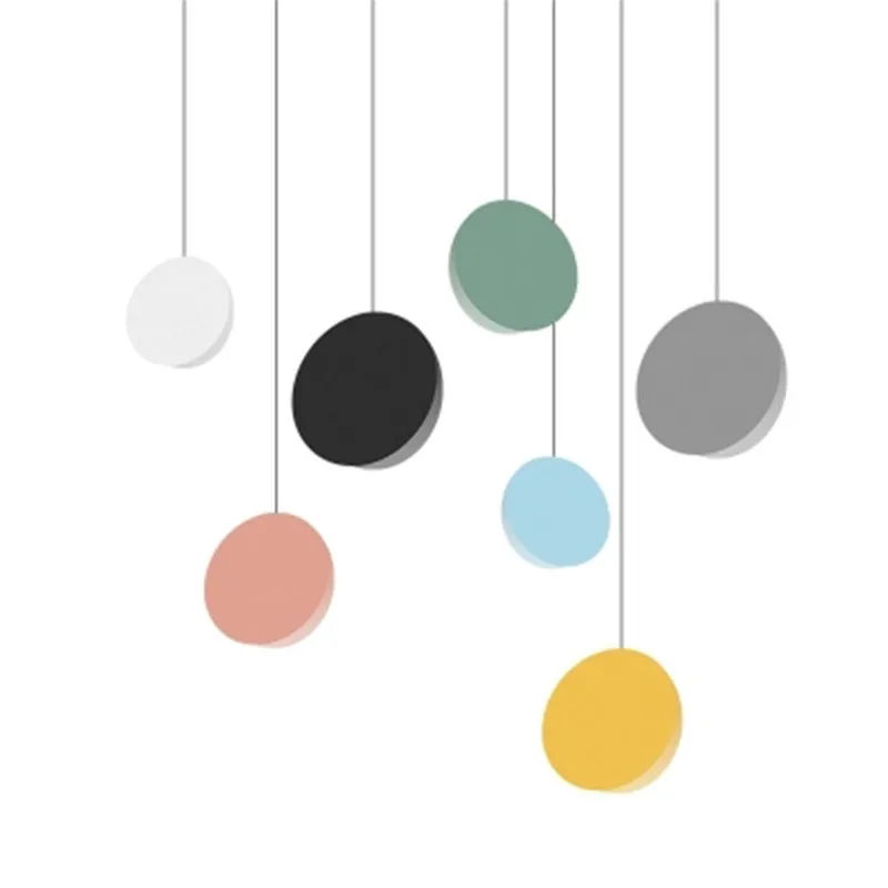 Modern shell pendant light ​Nordic Denmark minimalist Colored metal trumpet lamp LED kitchen Home Decor round pendant light