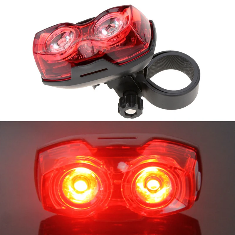 Bicycle Super Bright Dual-lamp Taillight 2 LED 400LM 3 Modes Bike Safety Warning Light IPX4 Large Wide-angle Without Battery