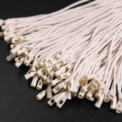 100pcs White Beige Black Hang Tag Thick Cotton Rope String Cord Sealed Bullet Head for Home Textile Clothing Garment Bags Shoes