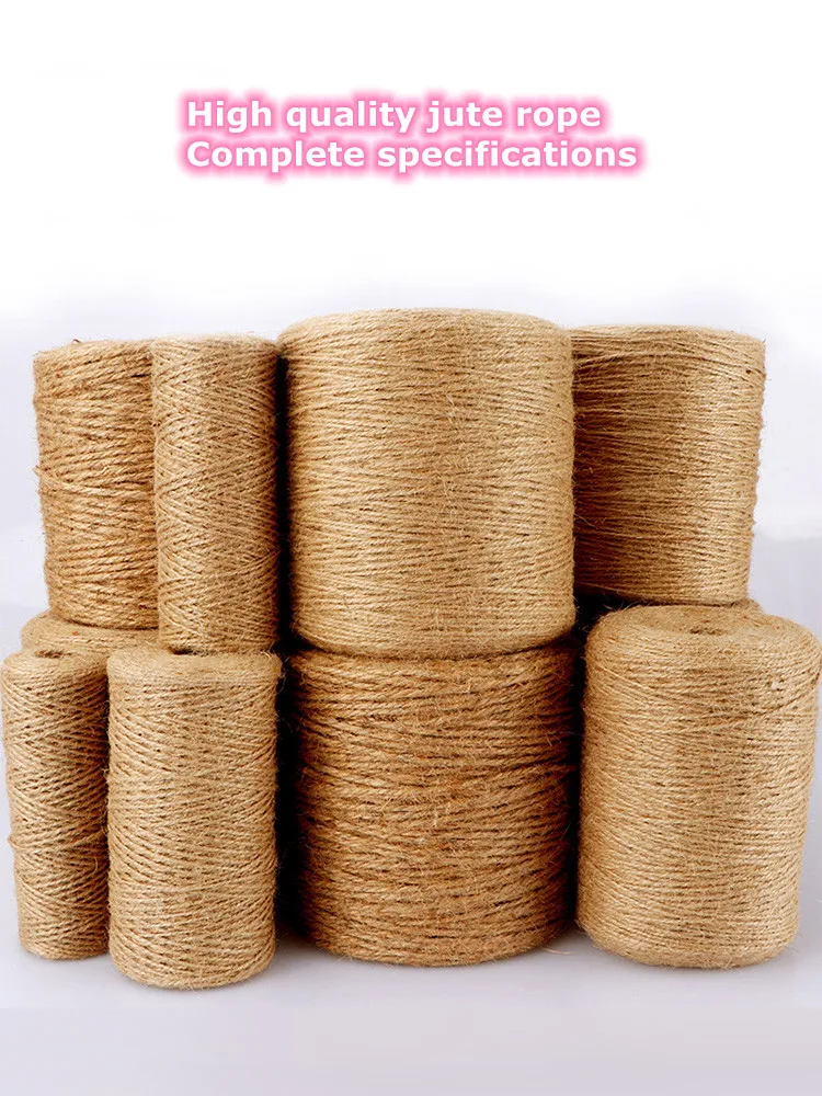 1-18mm Natural Jute Twine Vintage Jute Rope Cord String Twine Burlap For DIY Crafts Gift Wrapping Gardening Wedding Decor10-400M