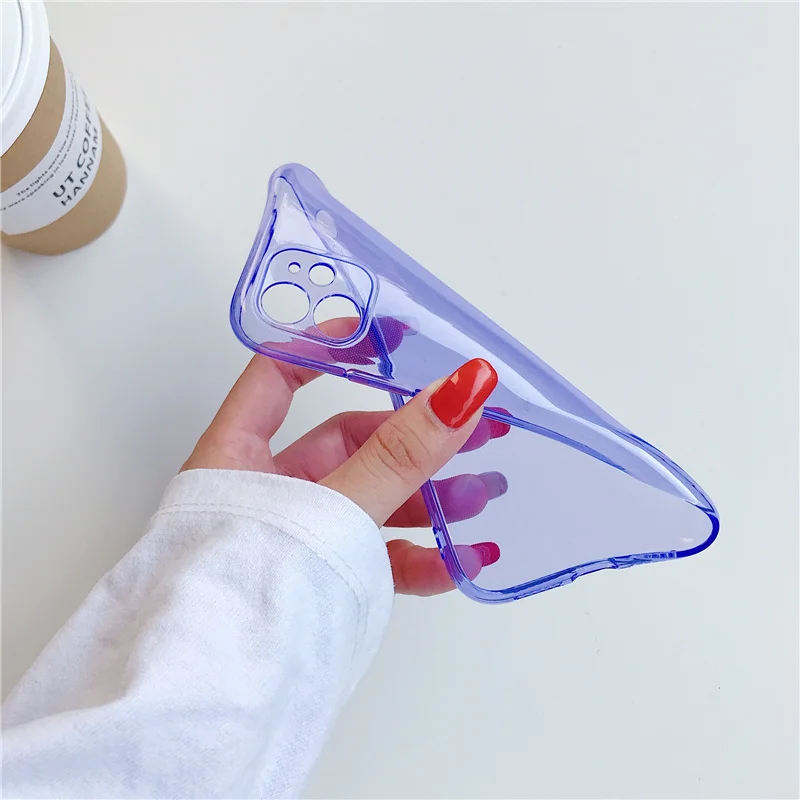 حافظة هاتف ملونة نيون لهاتف آيفون 17 Air 16 15 14 13 12 Mini 11 Pro Max Plus غطاء شفاف ناعم من البولي يوريثان الحراري Funda