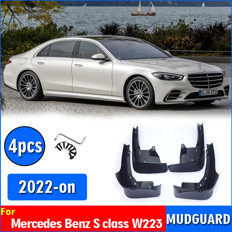 

FOR Mercedes Benz S class W223 Mudguard Fender Mud Flap Guards Splash Mudflaps Car Accessories Auto Styline Front Rear 4pcs