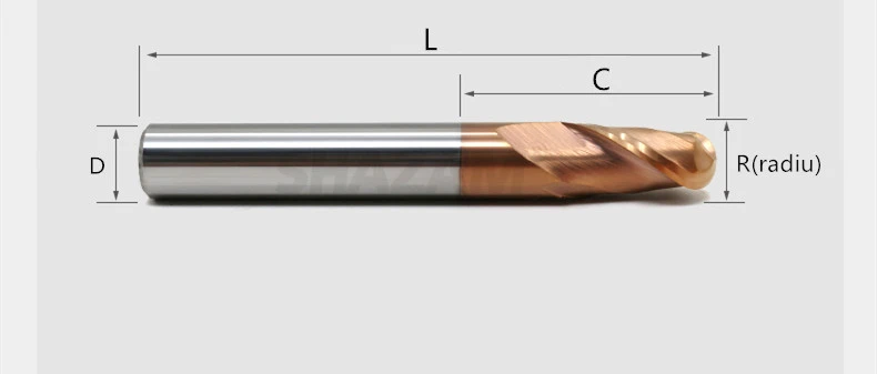 Fräsen Cutter Legierung Beschichtung Wolfram Stahl Werkzeug Cnc Bearbeitungs Hrc55 Kugelkopffräser FLASH-SHAZAM Top Fräser Ma – Detail 2
