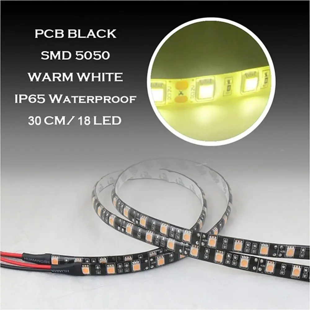 10Pcs 30cm Strip Light Car Flexible LED Waterproof Strips 12V 5050 Bright Lights for Cars Trucks Boat Motorcycle Accessories