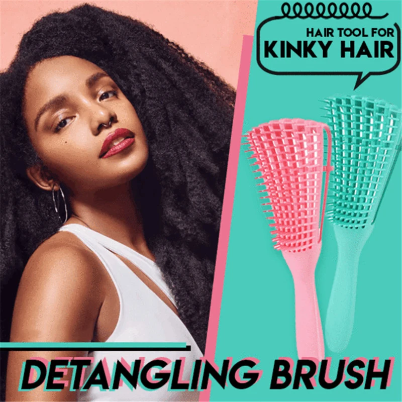 

Detangling Brush 4c Hair Detangler Brush for Curly Hair Wet Thick Kinky Hair Adjust Hair Brush Scalp Massage Detangle Hairbrush