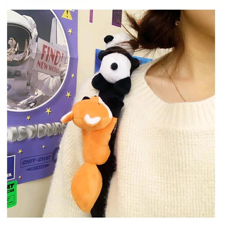Creative Kawaii Little Fox Brooch Clothes Pin Decoration Plush Doll Bag Pendant Accessories Children\'s Birthday Gifts