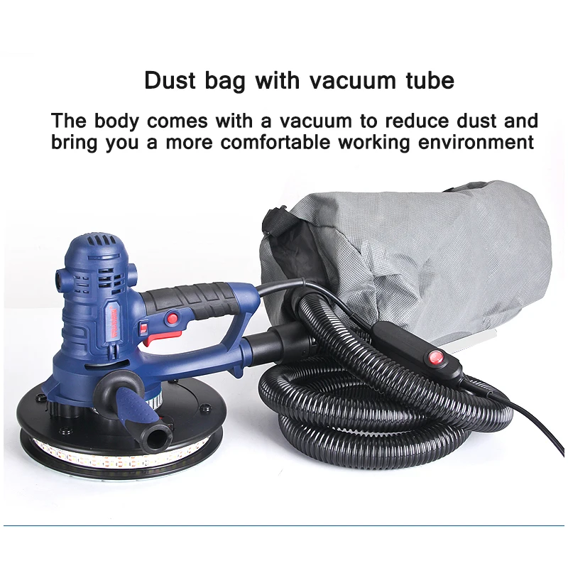 Electric Wall Sanding Machine With Lamp Self-Priming Dust-Free Wall Sandpaper Machine Putty Sanding Wall Sanding Machine 220V