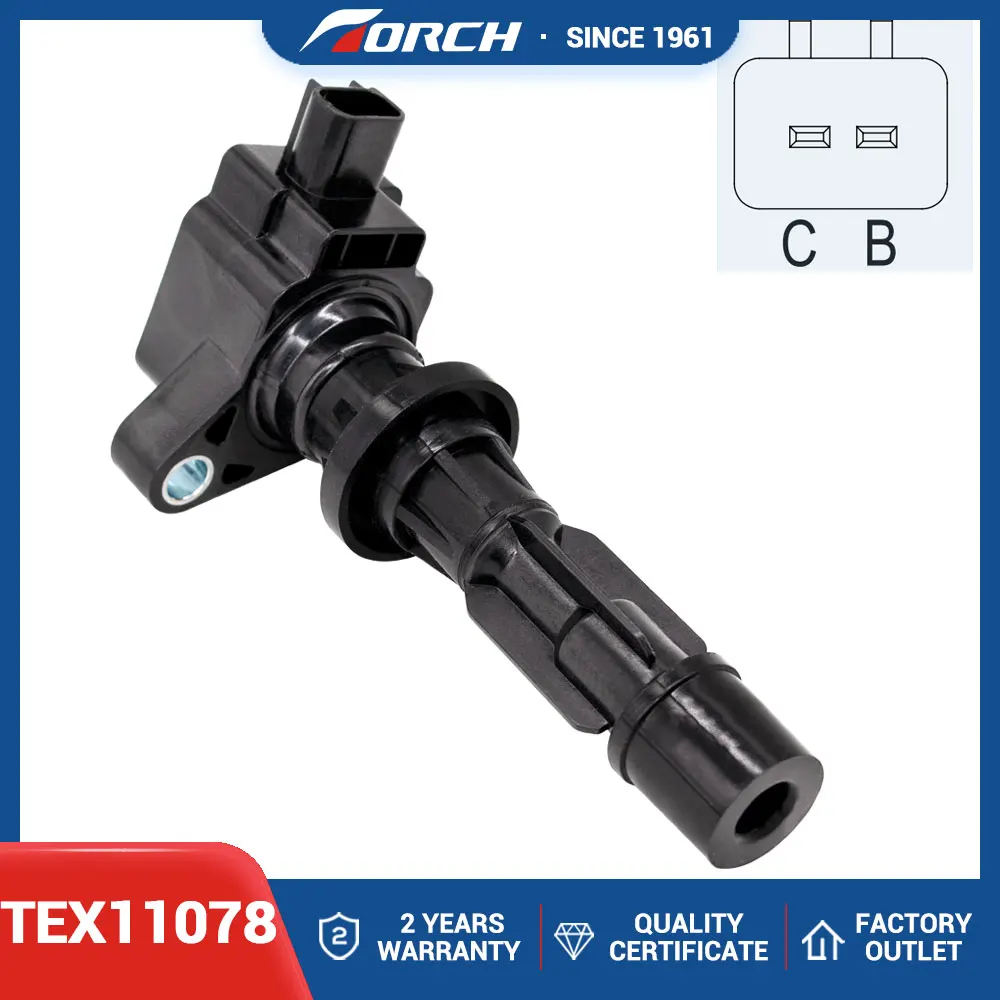 

Ignition Coil Torch TEX11078 Replace for 6E5G-12A366 029700-8391 6E5Z-12029AA UF516 C1593 Fit with Ford Fusion 06-09