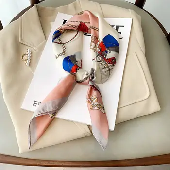 女士奢華品牌絲質緞面頭巾,動物圖案,70公分方形披肩圍巾 10 最佳銷售 寶仕迪絲巾 - №1