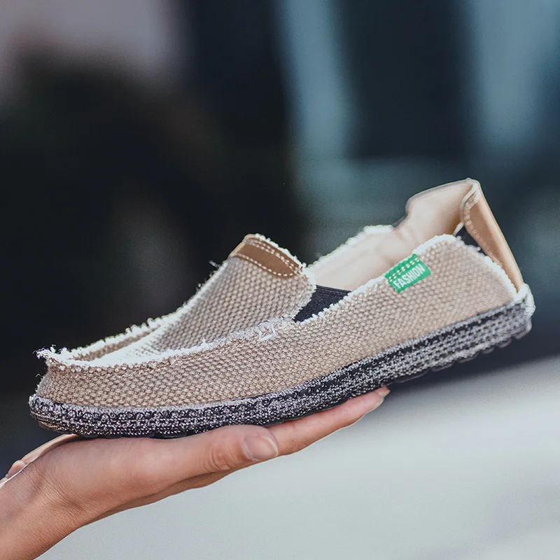 2023 Zomer Heren Canvas Schoenen Espadrilles Ademende Vrijetijdsschoenen Heren Loafers Comfortabele Ultralichte Luie Bootschoenen Big Maat 48