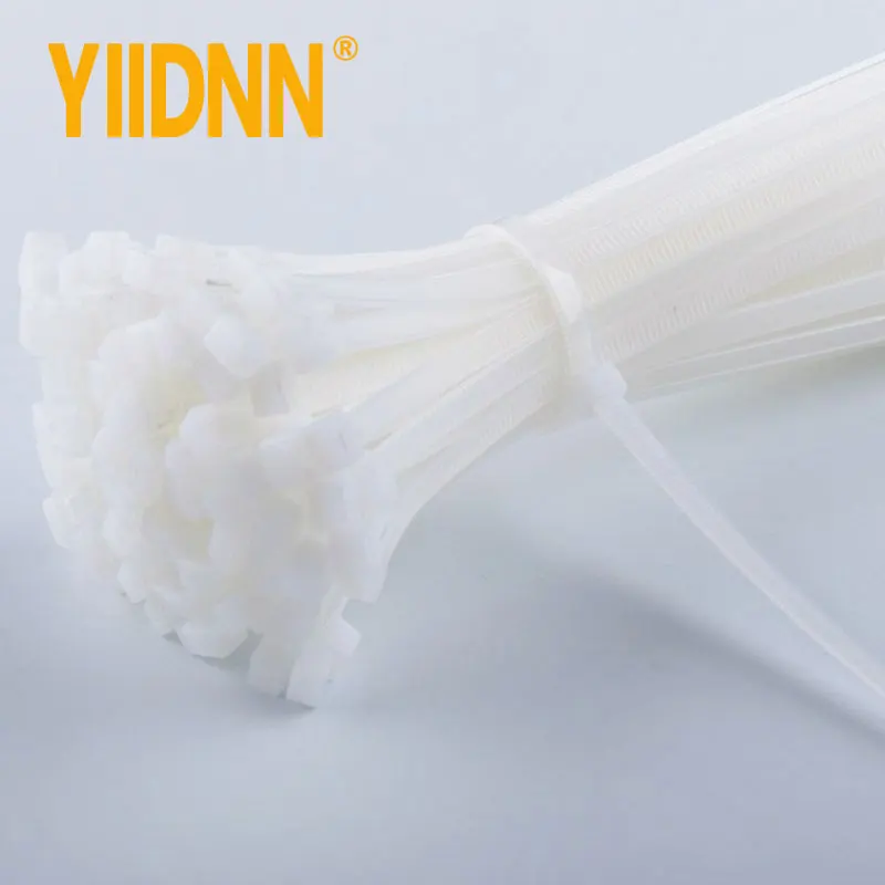 Self-locking plastic nylon tie 100 PCS white 5X300 cable tie zip wraps strap nylon cable tie set