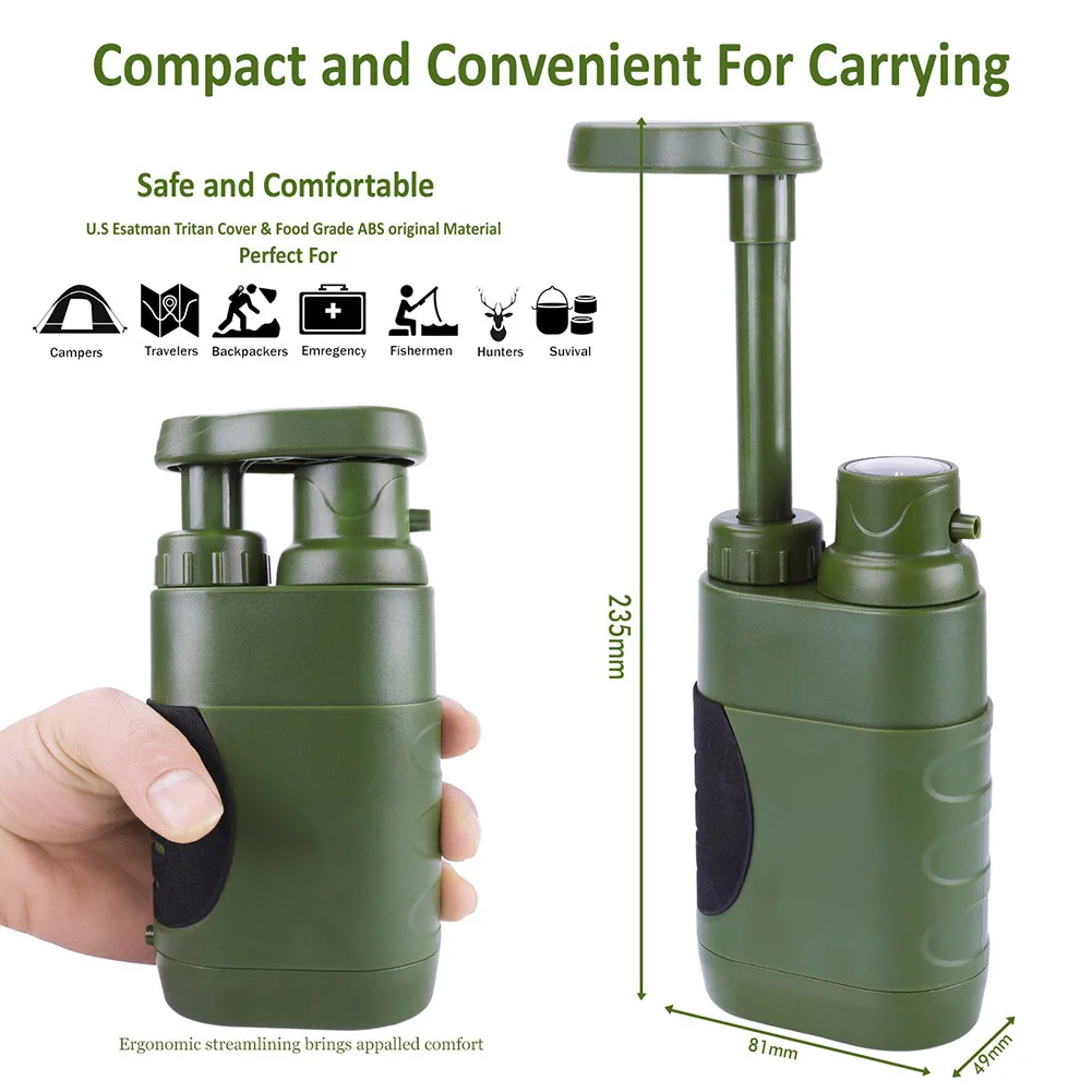 Outdoor Portable Water Filter Safety Emergency Water Purifier Emergency Survival Tools Mini Water Filter Camping Supplies