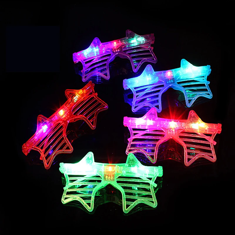 Flashing Light up Pentagram Glowing Shutters Glasses New Christmas Halloween LED Party Glasses Supplies Glow In The Dark In Toys