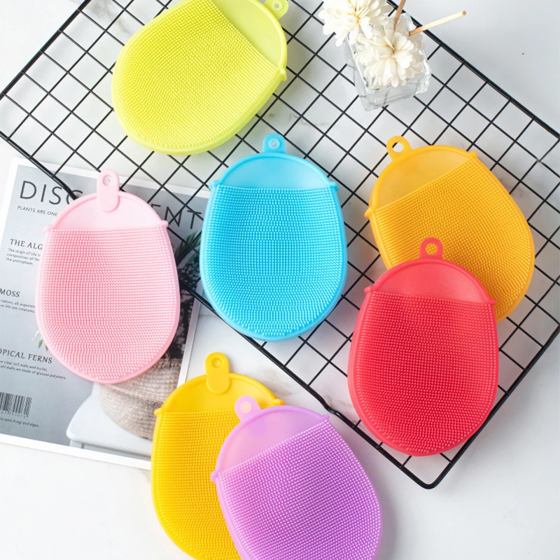 Silicone Dishwash Brush Dish Bowl Cleaning Brush Multifunction Scouring Pad Pot Pan Wash Brushes Kitchen Cleaner Washing Tool